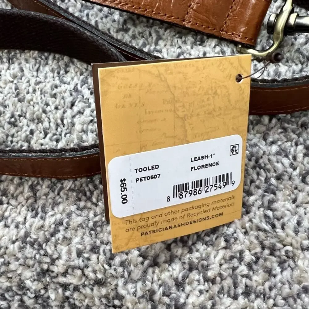 NWT PATRICIA NASH Tooled Florence 1” Leather Dog Leash